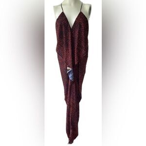 Andy (Ari) South Women's Flowy Drape Animal Print Spaghetti Strap NWT Dress S